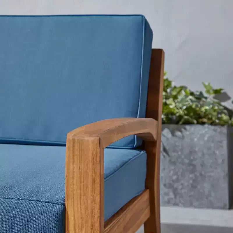 Christopher Knight Home Parma Outdoor Acacia Wood Club Chairs with Water-Resistant Cushions (Set of 2)
