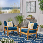 Christopher Knight Home Parma Outdoor Acacia Wood Club Chairs with Water-Resistant Cushions (Set of 2)