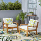 Christopher Knight Home Parma Outdoor Acacia Wood Club Chairs with Water-Resistant Cushions (Set of 2)
