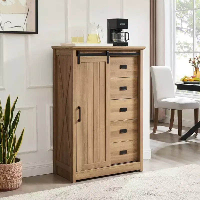 AndMakers Armadietto accento 120.9 cm A con 5 cassetti e 4 ripiani
