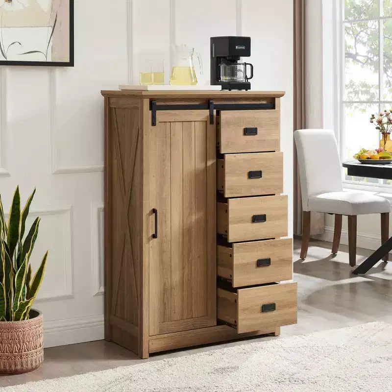 AndMakers Armadietto accento 120.9 cm A con 5 cassetti e 4 ripiani