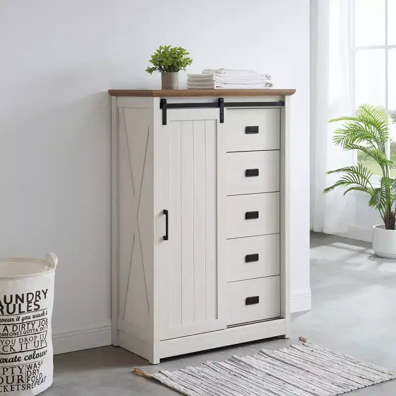 AndMakers Armadietto accento 120.9 cm A con 5 cassetti e 4 ripiani