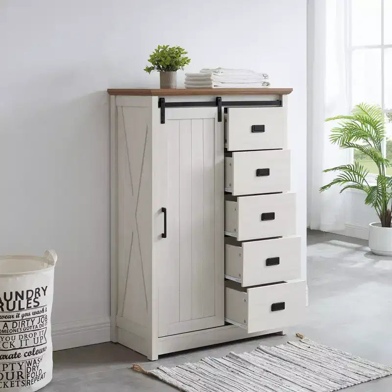 AndMakers Armadietto accento 120.9 cm A con 5 cassetti e 4 ripiani