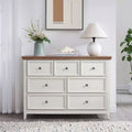 AndMakers Beige 37.66 in. H Accent Cabinet with 7 Drawers