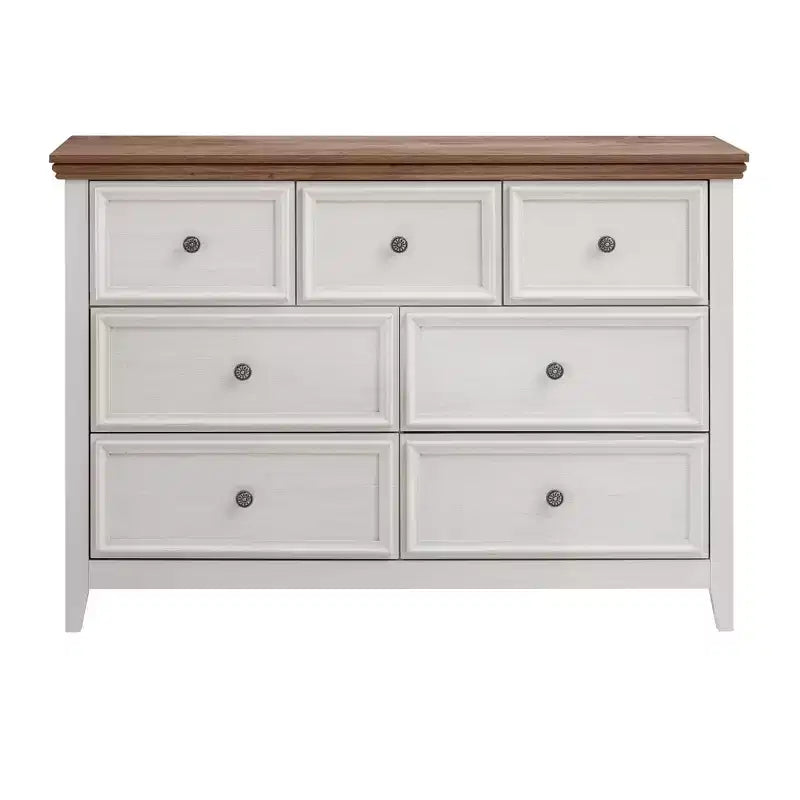 AndMakers Beige 37.66 in. H Accent Cabinet with 7 Drawers