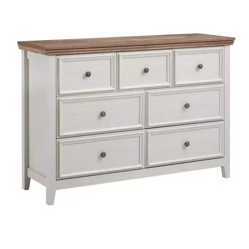 AndMakers Beige 37.66 in. H Accent Cabinet with 7 Drawers