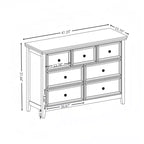 AndMakers Beige 37.66 in. H Accent Cabinet with 7 Drawers