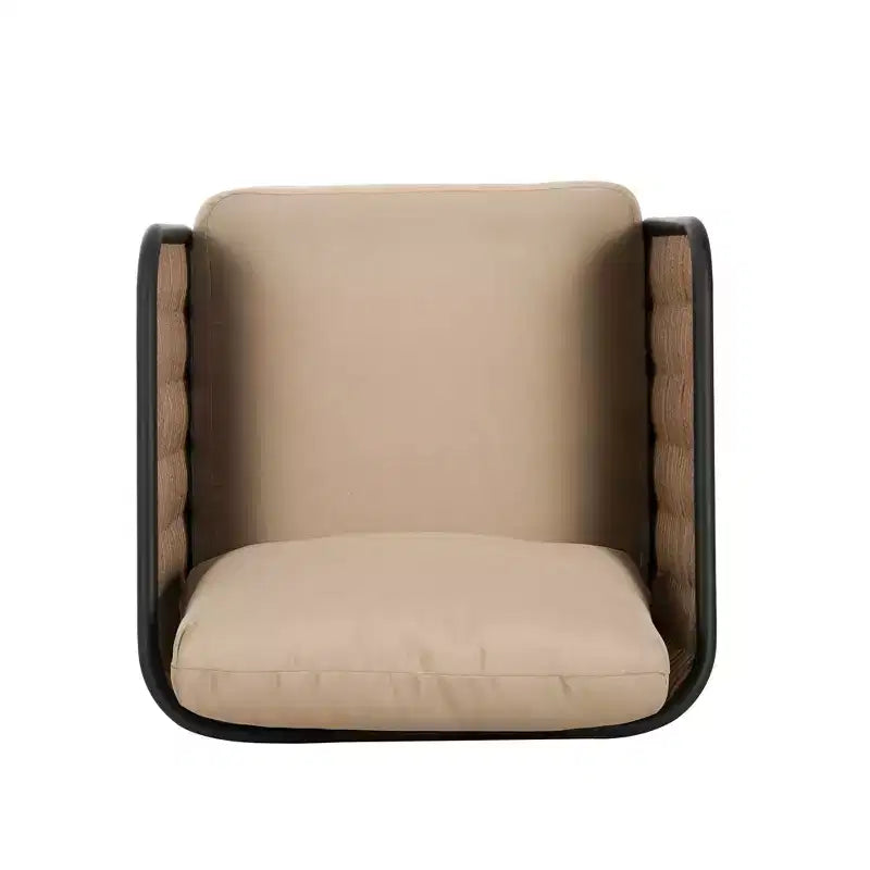 Christopher Knight Home Bonita Sedia da Club Rustica da Giardino in Ferro e Rattan con Cuscini, Beige