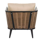 Christopher Knight Home Bonita Sedia da Club Rustica da Giardino in Ferro e Rattan con Cuscini, Beige