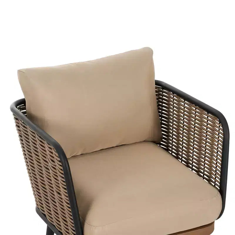 Christopher Knight Home Bonita Sedia da Club Rustica da Giardino in Ferro e Rattan con Cuscini, Beige
