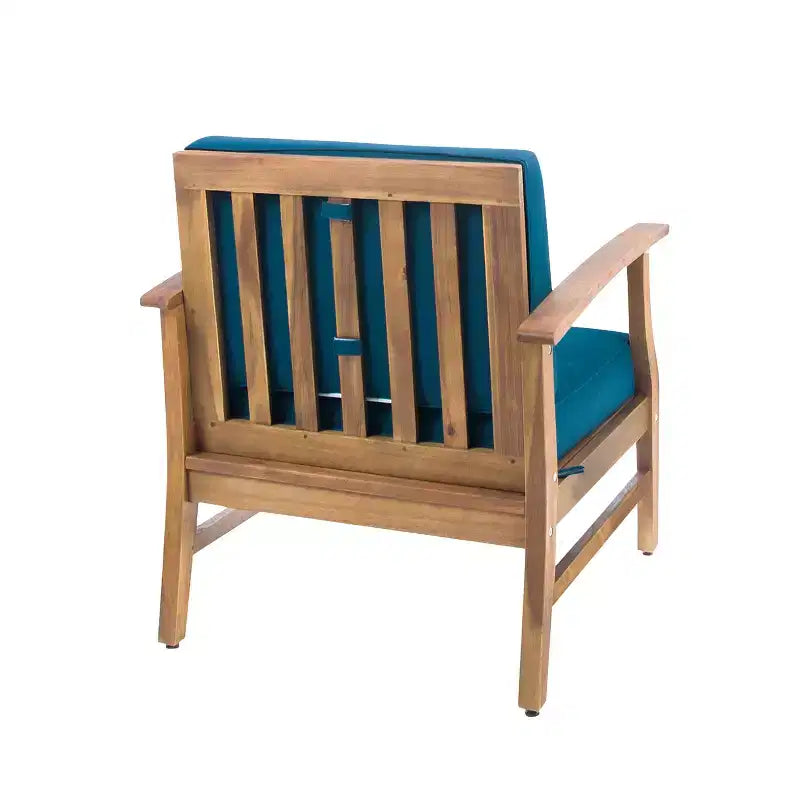 GDFStudio Abena Outdoor Acacia Wood Club Chairs with Cushions (Set of 4)