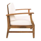 GDFStudio Abena Outdoor Acacia Wood Club Chairs with Cushions (Set of 4)