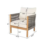 Christopher Knight Home Celeste Patio Rope Weaving Acacia Wood Upholstered Club Chair