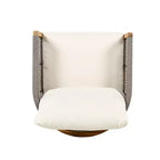 Christopher Knight Home Celeste Patio Rope Weaving Acacia Wood Upholstered Club Chair