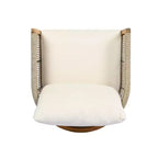 Christopher Knight Home Celeste Patio Rope Weaving Acacia Wood Upholstered Club Chair