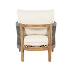 Christopher Knight Home Celeste Sedia Club imbottita in legno di acacia con trama a corda da esterno (Set di 2)