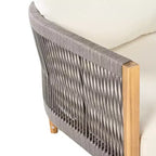 Christopher Knight Home Celeste Sedia Club imbottita in legno di acacia con trama a corda da esterno (Set di 2)