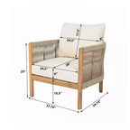 Christopher Knight Home Celeste Sedia Club imbottita in legno di acacia con trama a corda da esterno (Set di 2)