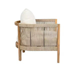 Christopher Knight Home Celeste Sedia Club imbottita in legno di acacia con trama a corda da esterno (Set di 2)