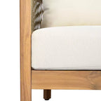 Christopher Knight Home Celeste Sedia Club imbottita in legno di acacia con trama a corda da esterno (Set di 2)