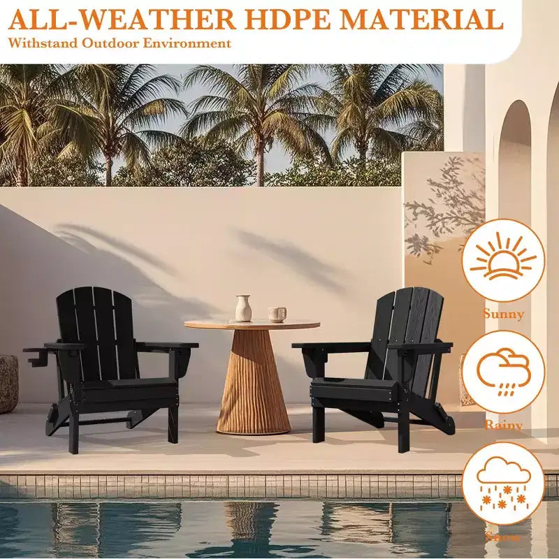 Hyleory Adjustable HDPE Adirondack Chair with Ergonomic Backrest