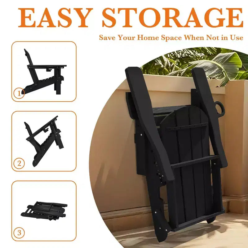 Hyleory Adjustable HDPE Adirondack Chair with Ergonomic Backrest