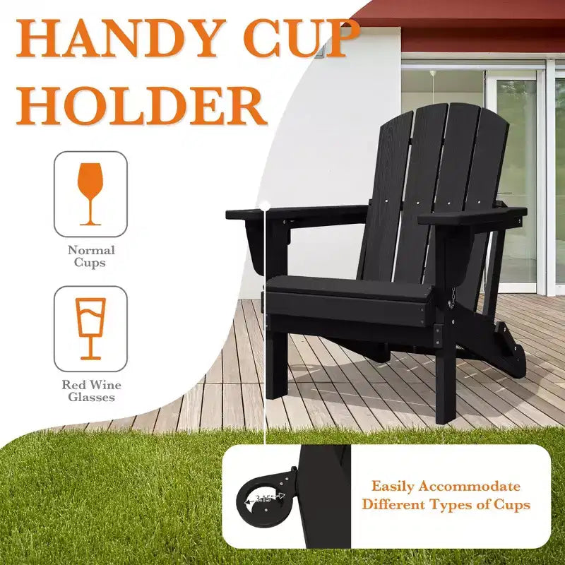 Hyleory Adjustable HDPE Adirondack Chair with Ergonomic Backrest