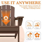 Hyleory Adjustable HDPE Adirondack Chair with Ergonomic Backrest