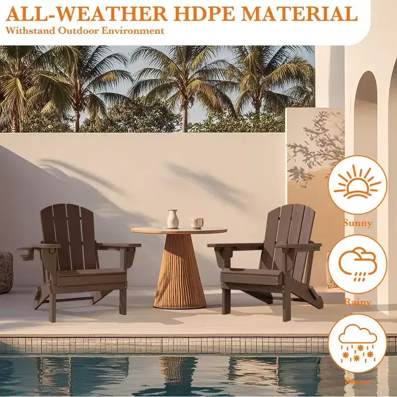 Hyleory Adjustable HDPE Adirondack Chair with Ergonomic Backrest