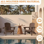 Hyleory Adjustable HDPE Adirondack Chair with Ergonomic Backrest
