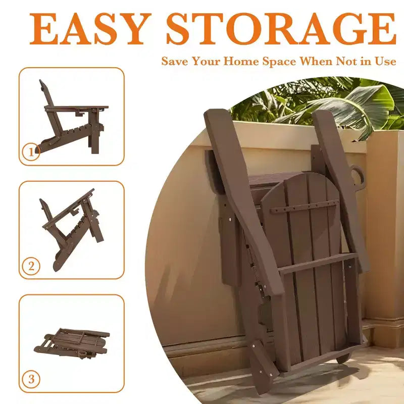 Hyleory Adjustable HDPE Adirondack Chair with Ergonomic Backrest