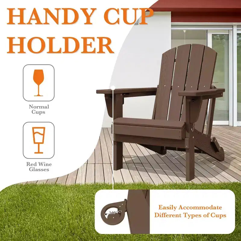 Hyleory Adjustable HDPE Adirondack Chair with Ergonomic Backrest