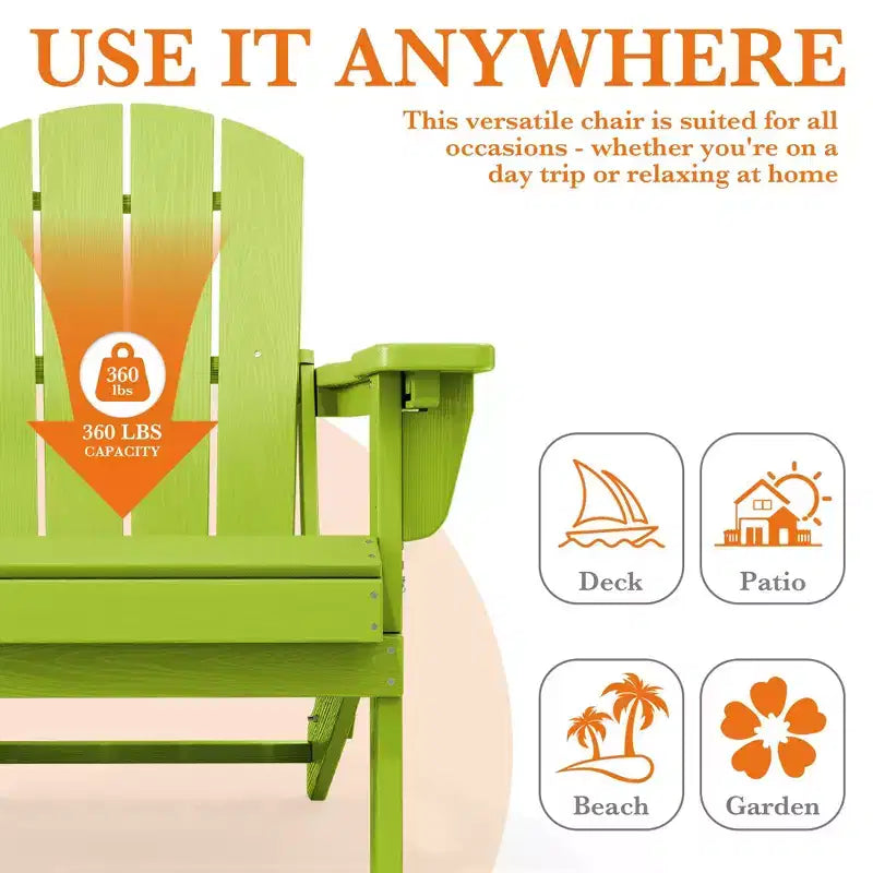 Hyleory Adjustable HDPE Adirondack Chair with Ergonomic Backrest
