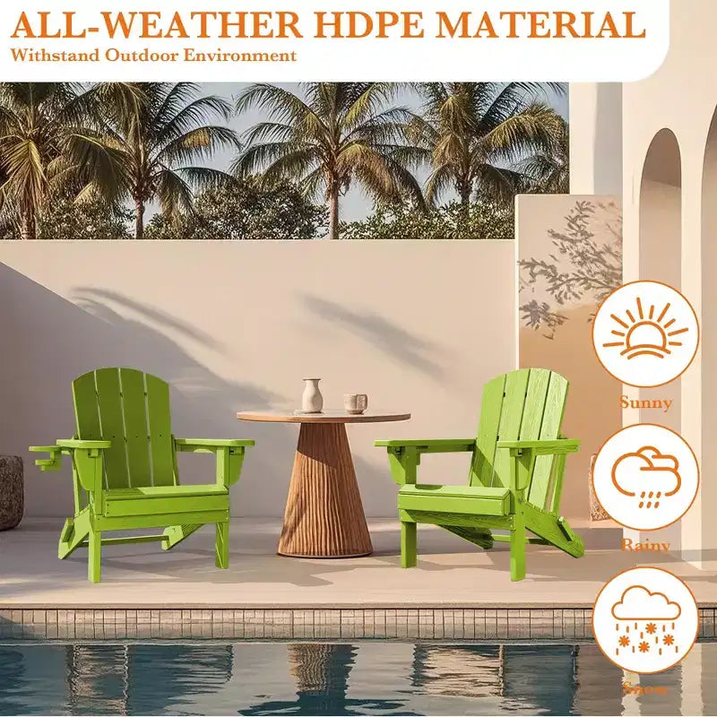 Hyleory Adjustable HDPE Adirondack Chair with Ergonomic Backrest