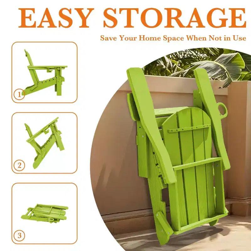 Hyleory Adjustable HDPE Adirondack Chair with Ergonomic Backrest