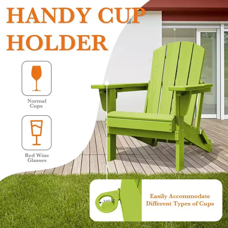 Hyleory Adjustable HDPE Adirondack Chair with Ergonomic Backrest