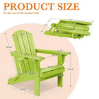 Hyleory Adjustable HDPE Adirondack Chair with Ergonomic Backrest