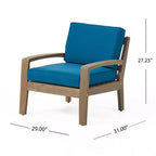Christopher Knight Home Grenada Outdoor Acacia Wood Club Chairs with Cushions (Set of 4)