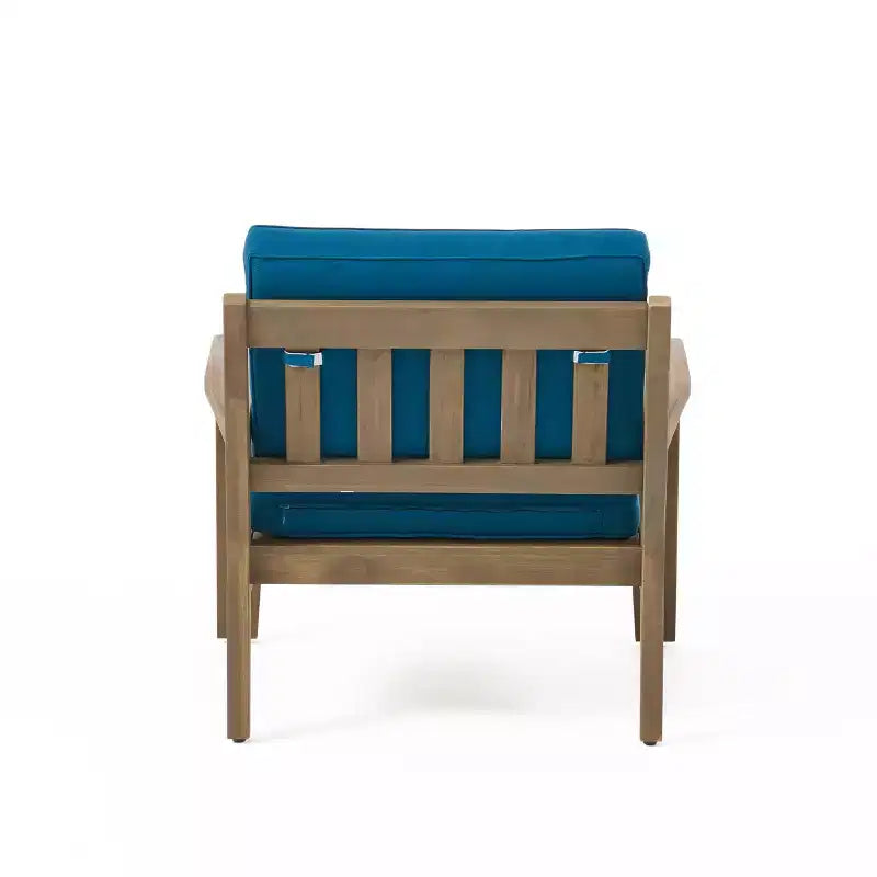Christopher Knight Home Grenada Outdoor Acacia Wood Club Chairs with Cushions (Set of 4)