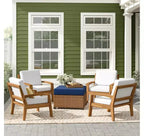 Christopher Knight Home Grenada Outdoor Acacia Wood Club Chairs with Cushions (Set of 4)
