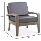Christopher Knight Home Grenada Outdoor Acacia Wood Club Chairs with Cushions (Set of 4)