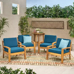 Christopher Knight Home Grenada Outdoor Acacia Wood Club Chairs with Cushions (Set of 4)