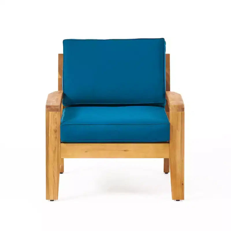 Christopher Knight Home Grenada Outdoor Acacia Wood Club Chairs with Cushions (Set of 4)