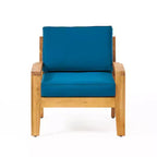 Christopher Knight Home Grenada Outdoor Acacia Wood Club Chairs with Cushions (Set of 4)