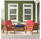 Christopher Knight Home Grenada Outdoor Acacia Wood Club Chairs with Cushions (Set of 4)