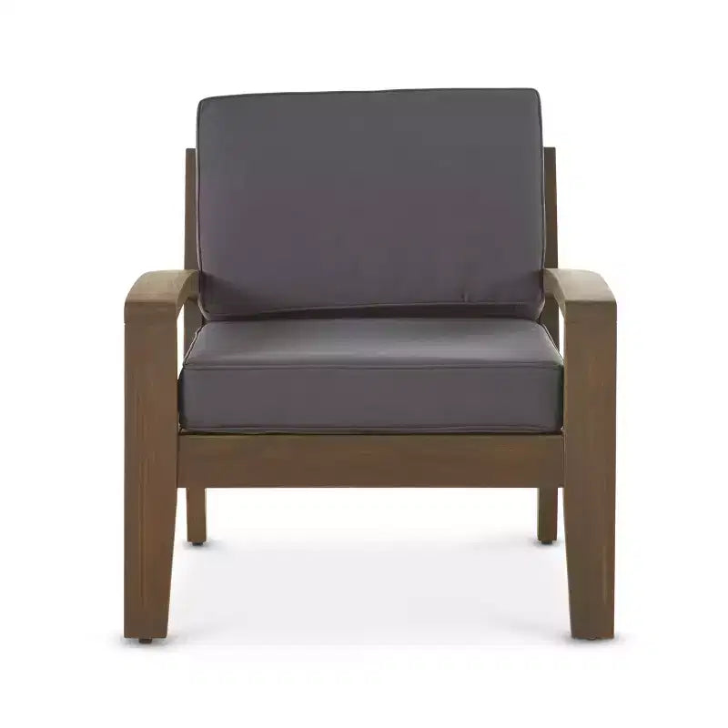 Christopher Knight Home Grenada Outdoor Acacia Wood Club Chairs with Cushions (Set of 4)