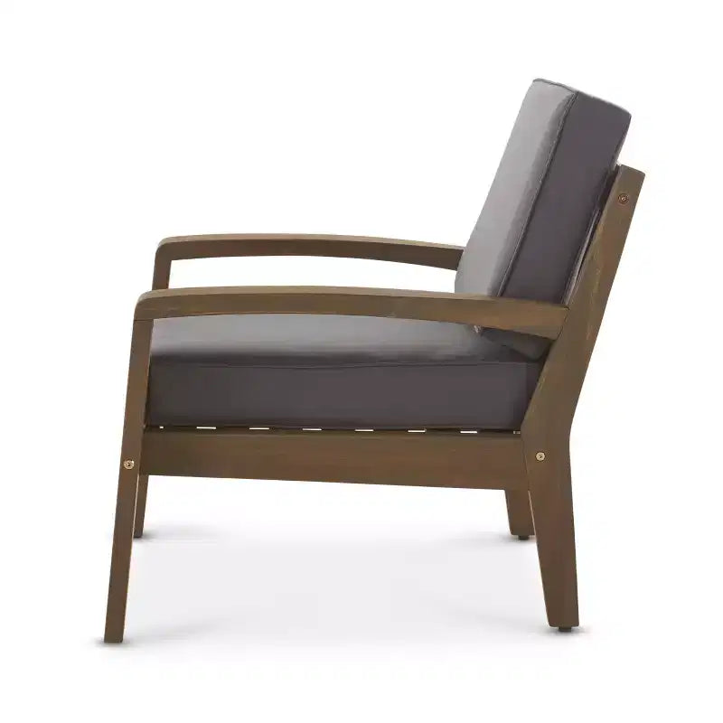Christopher Knight Home Grenada Outdoor Acacia Wood Club Chairs with Cushions (Set of 4)