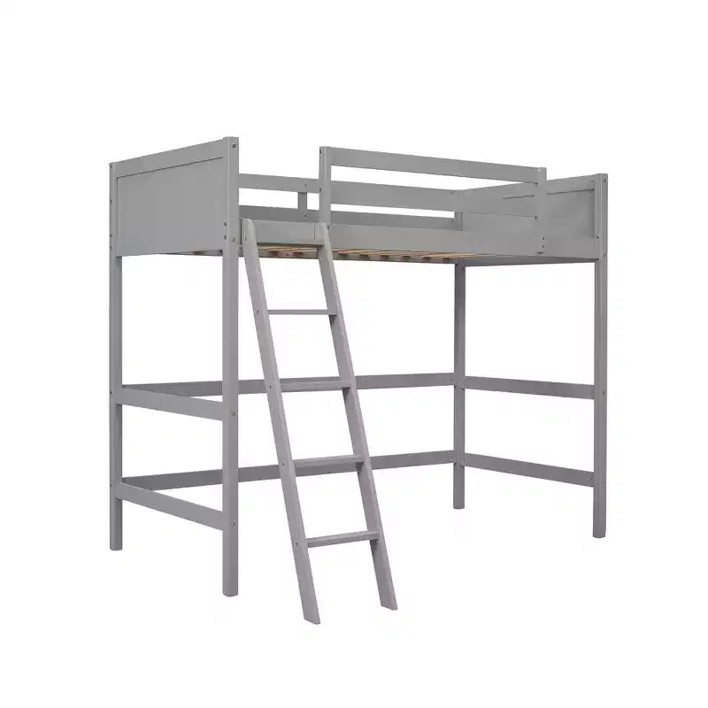 Whisen 79.5''L  41.8''W Modern Design Solid Wood Twin Size Loft Bed with Ladder, Healthy and Comfortable