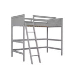 Whisen 79.5''L  41.8''W Modern Design Solid Wood Twin Size Loft Bed with Ladder, Healthy and Comfortable