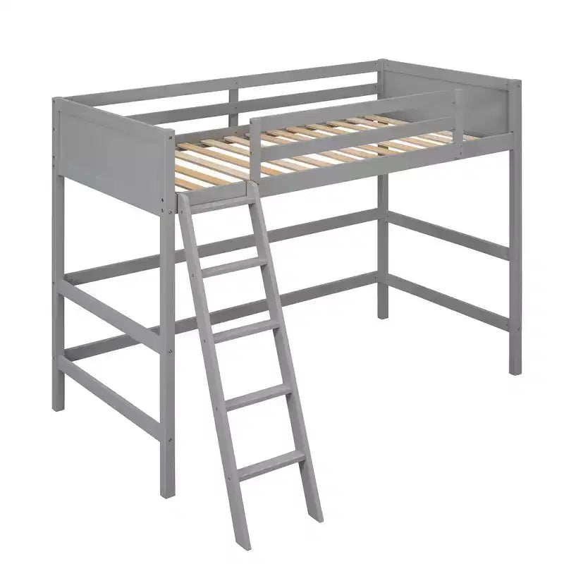 Whisen 79.5''L  41.8''W Modern Design Solid Wood Twin Size Loft Bed with Ladder, Healthy and Comfortable